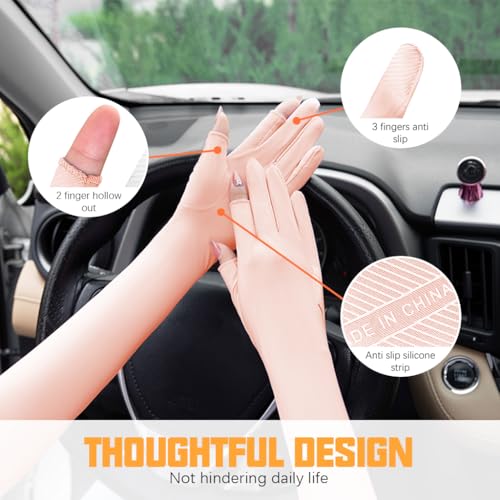 PALAY® Sun Protection Gloves for Women Men Non-Slip Touch Screen Arm Sleeves Breathable Silk Cooling UV Hand Sleeve Full for Bike Riding Driving Cycling 3PCS PALAY® Sun Protection Gloves for Women Men Non-Slip Touch Screen Arm Sleeves Breathable Silk Cooling UV Hand Sleeve Full for Bike Riding Driving Cycling 3PCS
